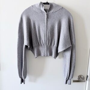 Mumm Zip Up Knit Cardigan Gray Size S